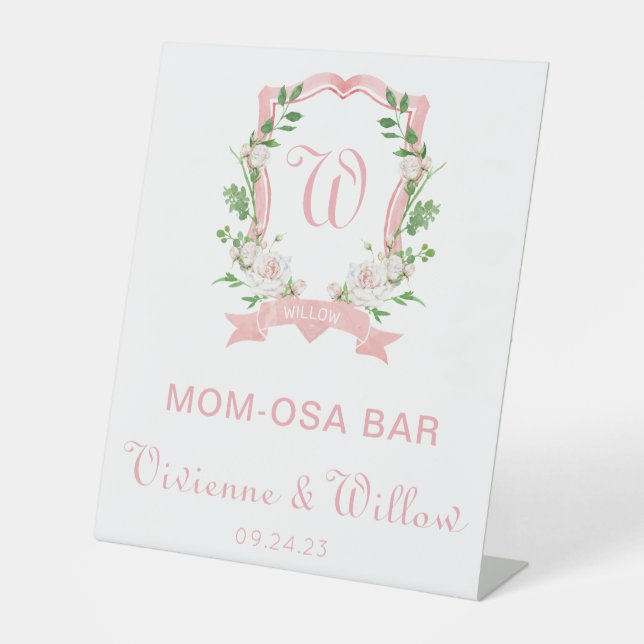 Blumendusche Begrüßungsschild für das Wappen Sockelschild (Vorderseite)