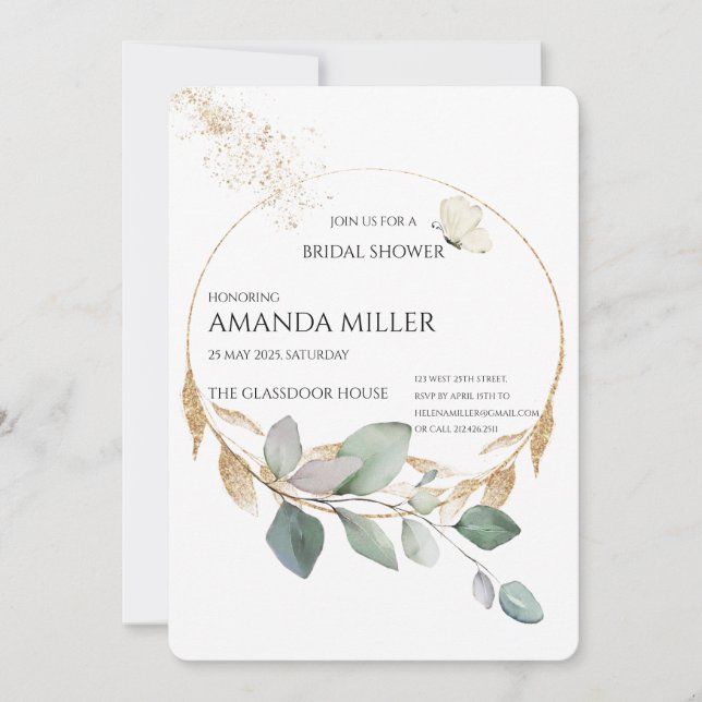 Blumendusche Einladung (Vorderseite)