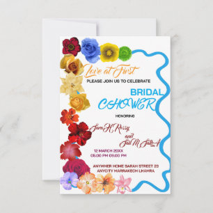 Blumendusche Einladung, Wildblume Bridal Dankeskarte
