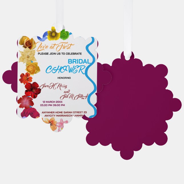 Blumendusche Einladung, Wildblume Bridal Ornament Karte (Vorderseite/Rückseite)