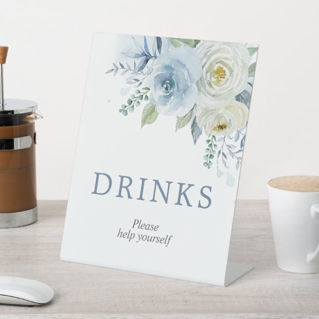 Blumenduschtränke der blauen Rose Unterschrift Sockelschild (In SItu)