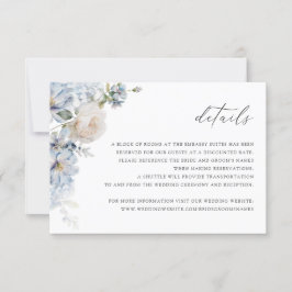 Blumendusty Blue Blush Rose Hochzeitskarte Einladung