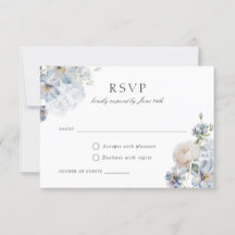 Blumendusty Blue Elegante Blush Rose Hochzeit RSVP
