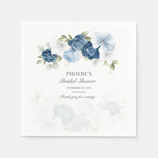 Blumendusty Blume Eukalyptus Grüne Serviette (Vorderseite)