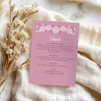 Blumendusty Rose Blush Burgundy Hochzeitdetails Begleitkarte