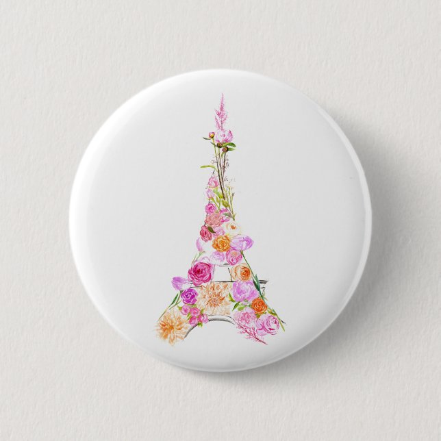 BlumenEiffelturm Button (Vorderseite)