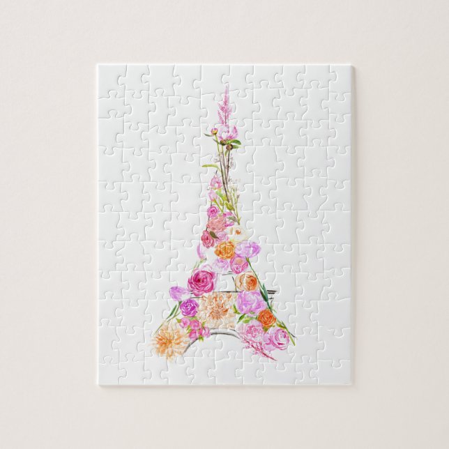 BlumenEiffelturm Puzzle (Vertikal)