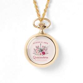 Blumeneiffturm Quinceanera Armbanduhr