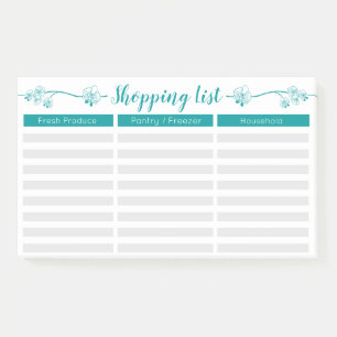 BlumenEinkaufsliste - gezeichnete Post-it Klebezettel