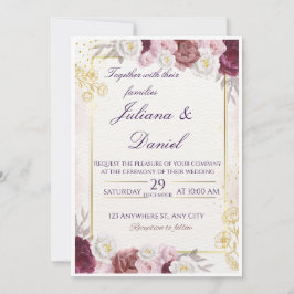 Blumeneinladung zur Hochzeit – Elegant und anpassb Einladung