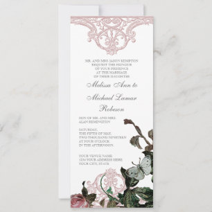 Blumeneinladung zur Hochzeit - Trellis Rose Vintag Einladung