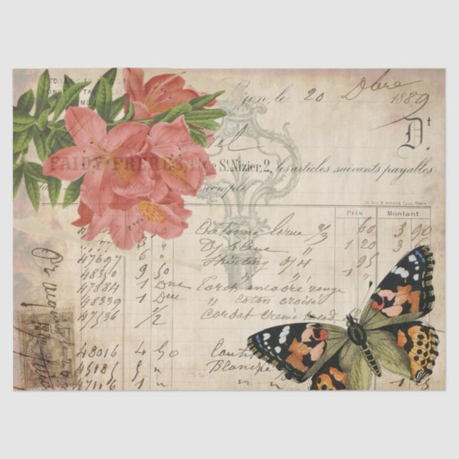 Blumeneintagsfliegen Decoupage Gewebe Seidenpapier (Vorderseite)