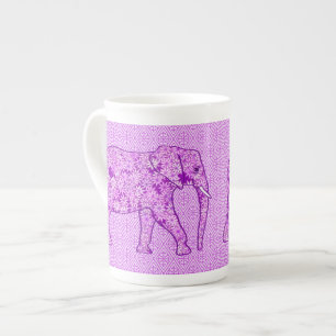 Blumenelefant - amethyst Lila Prozellantasse