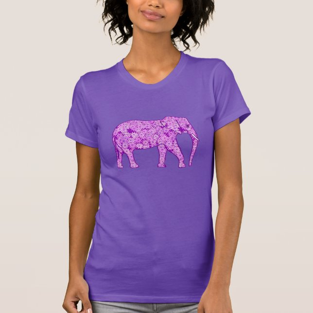 Blumenelefant - amethyst Lila T-Shirt (Vorderseite)