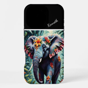BlumenElefant im Dschungel iPhone 16 Pro Max Hülle