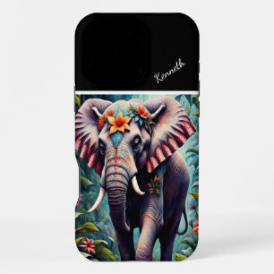 BlumenElefant im Dschungel iPhone 16 Pro Max Hülle