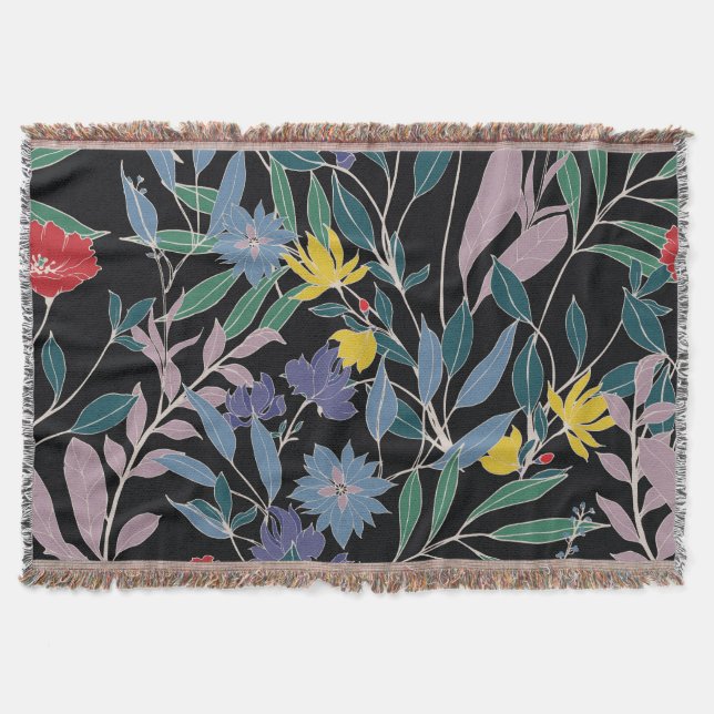 Blumenelegant: Abstrakter Vintager Hintergrund Decke (Vorderseite)