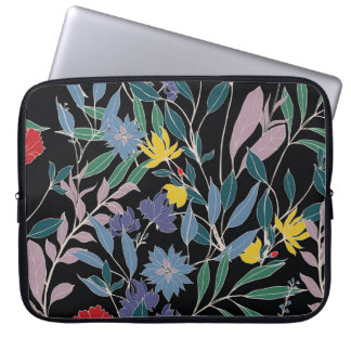 Blumenelegant: Abstrakter Vintager Hintergrund Laptopschutzhülle