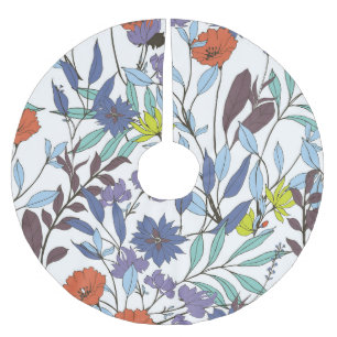 Blumenelegant, Abstrakter Vintager Hintergrund. Polyester Weihnachtsbaumdecke