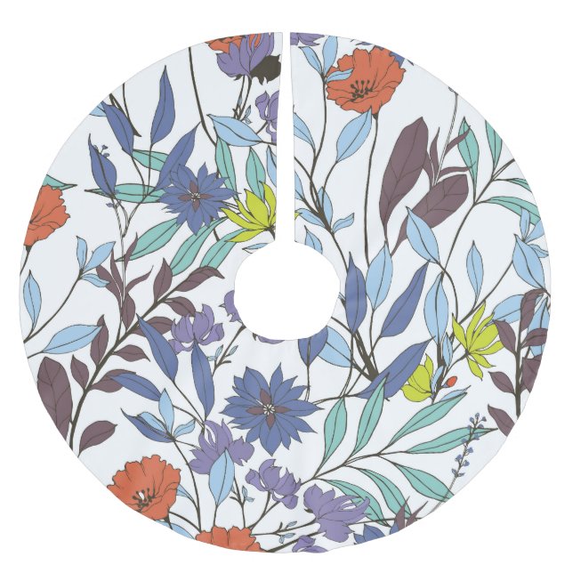 Blumenelegant, Abstrakter Vintager Hintergrund. Polyester Weihnachtsbaumdecke (Vorderseite)