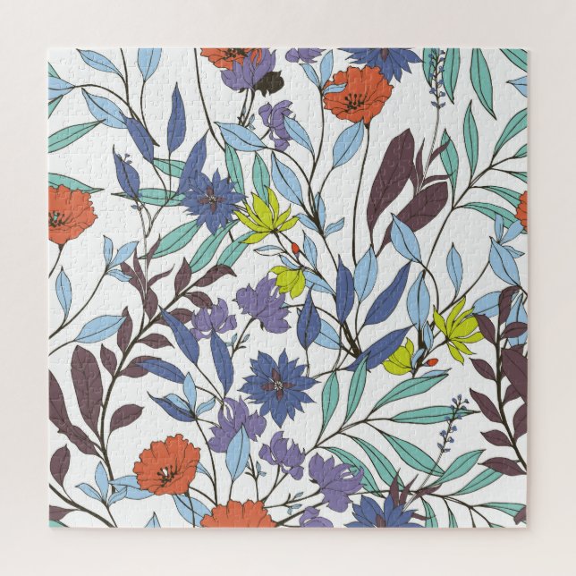 Blumenelegant, Abstrakter Vintager Hintergrund. Puzzle (Vertikal)