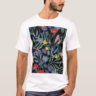 Blumenelegant: Abstrakter Vintager Hintergrund T-Shirt