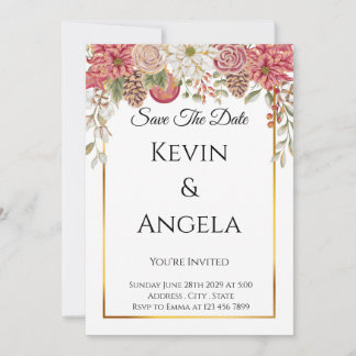 Blumenelegant Save the Date Einladung