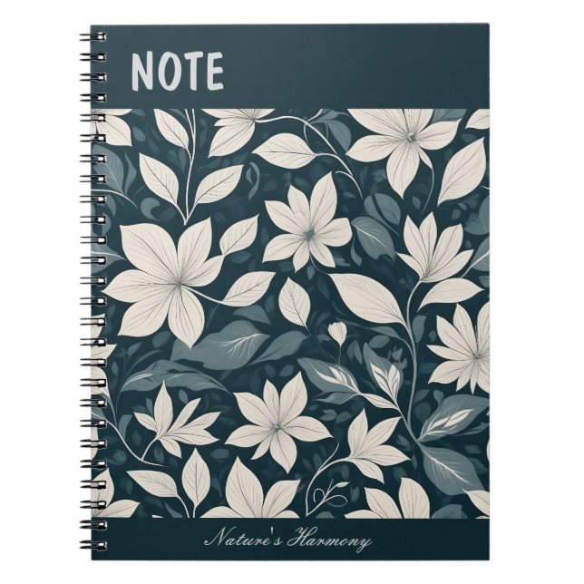 Blumeneleganten-Notebook Notizblock (Vorderseite)
