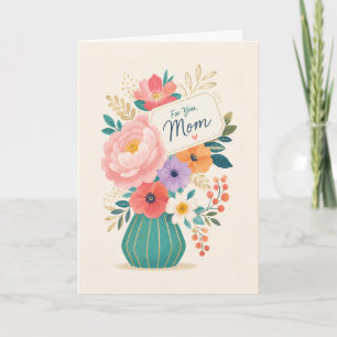 Blumenelegantes Muttertagsbouquet-Illustration  Karte
