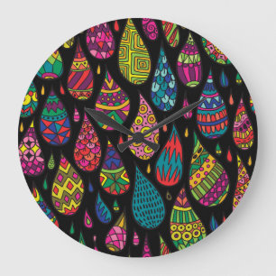 Blumeneleganz, abstrakter Hintergrund. Große Wanduhr