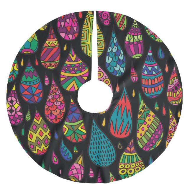 Blumeneleganz, abstrakter Hintergrund. Polyester Weihnachtsbaumdecke (Vorderseite)