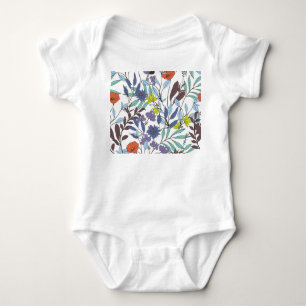 Blumeneleganz, abstrakter Vintage-Hintergrund. Baby Strampler