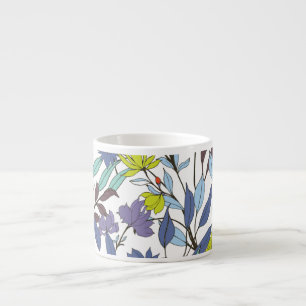 Blumeneleganz, abstrakter Vintage-Hintergrund. Espressotasse