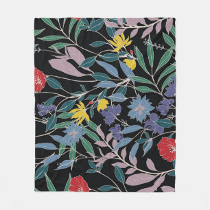 Blumeneleganz: Abstrakter Vintage-Hintergrund Fleecedecke