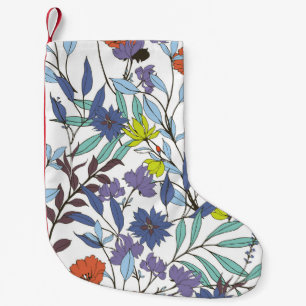 Blumeneleganz, abstrakter Vintage-Hintergrund. Kleiner Weihnachtsstrumpf