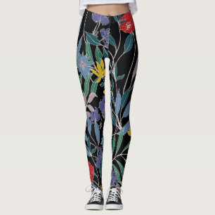 Blumeneleganz: Abstrakter Vintage-Hintergrund Leggings