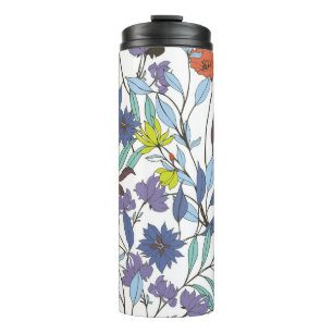 Blumeneleganz, abstrakter Vintage-Hintergrund. Thermosbecher