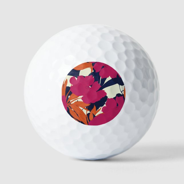 Blumeneleganz: abstraktes Muster Golfball (Vorderseite)