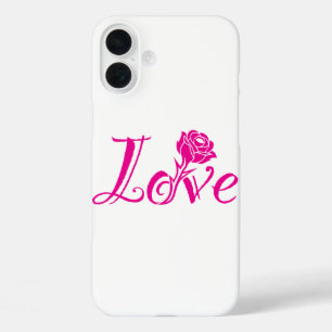 Blumeneleganz: Liebe illustriert mit Rose iPhone 16 Plus Hülle