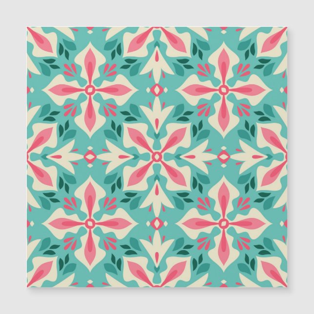 Blumeneleganz: nahtloses Vintages Motiv. Magnetkarte (Vorderseite)