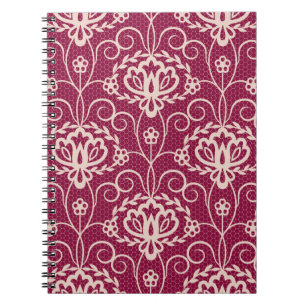 Blumeneleganz: rotes Spitzenmuster Notizblock