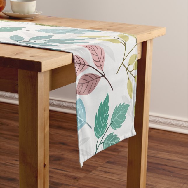 Blumenelemente modernes Design  Kurzer Tischläufer (Beispiel)