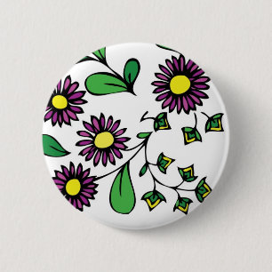 Blumenentwurf des lila Blumenknopfes Button