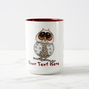Blumeneulen-Tasse Zweifarbige Tasse