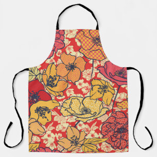 Blumenexplosion: Nahtloser Vintage-Trend. Schürze