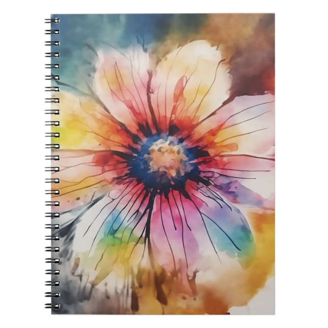 Blumenexplosion von Farben Notizblock (Vorderseite)