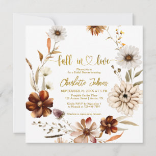 Blumenfall in Liebe Boho Kranz Brautparty Einladung