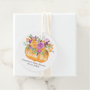 Blumenfall Kleine Kürbiswasserfarbe Vielen Dank Geschenkanhänger