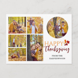 Blumenfall Modernes Glückwunsch, Familie Foto Feiertagspostkarte