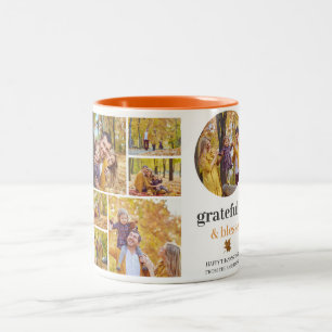 Blumenfall Modernes Glückwunsch, Familie Foto Zweifarbige Tasse